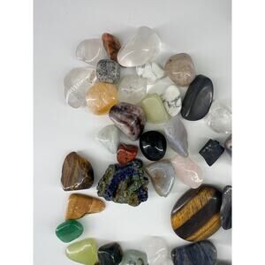 Bundle Lot 80+ of Crystals Stones Healing Reiki Holistic Mineral Agate Tiger Eye